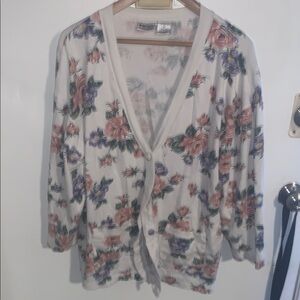 Capacity Vintage Floral Women's Sweater 90s